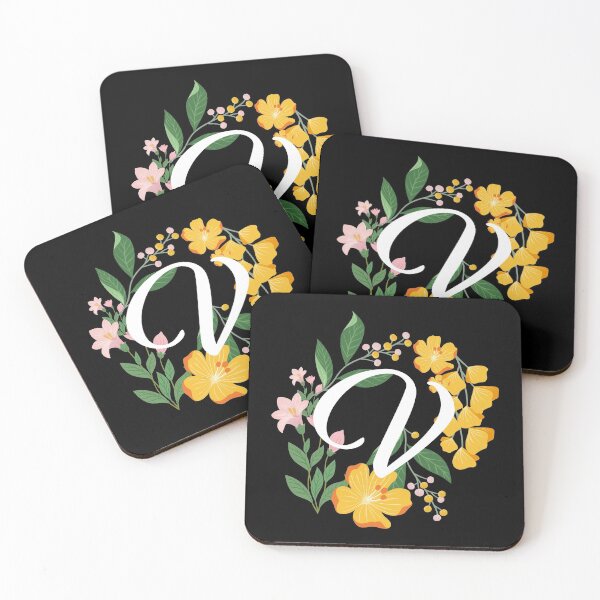 Item preview, Letter V Capital Alphabet Flowers Monogram Initial Garden designed and sold by skulltshirt.