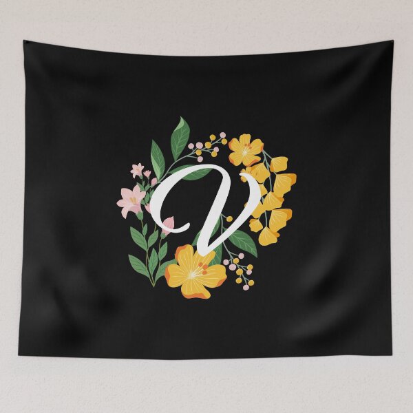 Item preview, Letter V Capital Alphabet Flowers Monogram Initial Garden designed and sold by skulltshirt.