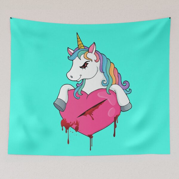 Item preview, Cute Red eye evil unicorn art design  designed and sold by Tshepomuza.