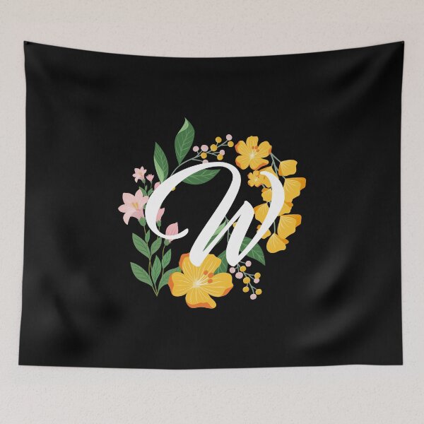 Item preview, Letter w Capital Alphabet Flowers Monogram Initial Garden designed and sold by skulltshirt.