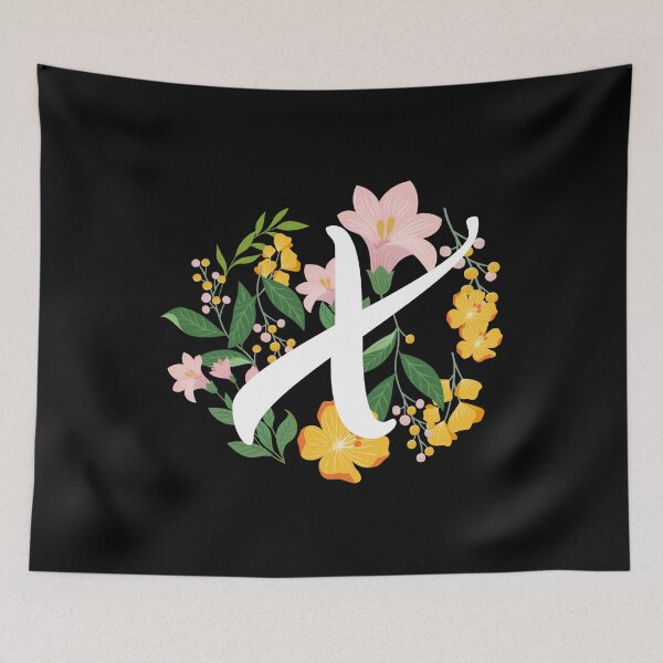 Item preview, Letter X Capital Alphabet Flowers Monogram Initial Garden designed and sold by skulltshirt.