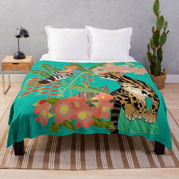 Item preview, Big cat clouded leopard and hoopoe design designed and sold by Naty Design Prague.