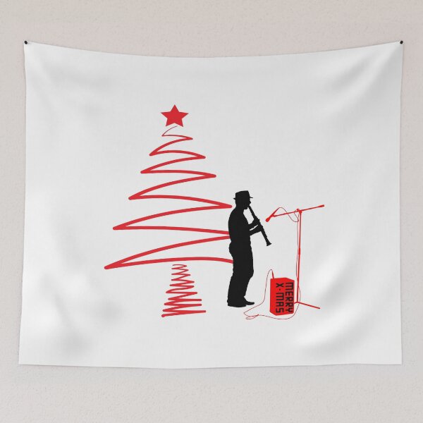 Artikelvorschau, Frohe Weihnachten, Klarinettenmann entworfen und verkauft von BRBShop.