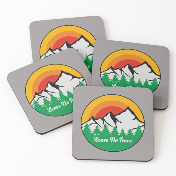 Item preview, Leave No Trace Trees Mountains Sunset designed and sold by EpicThreadsUK.