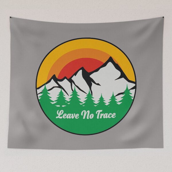 Item preview, Leave No Trace Trees Mountains Sunset designed and sold by EpicThreadsUK.