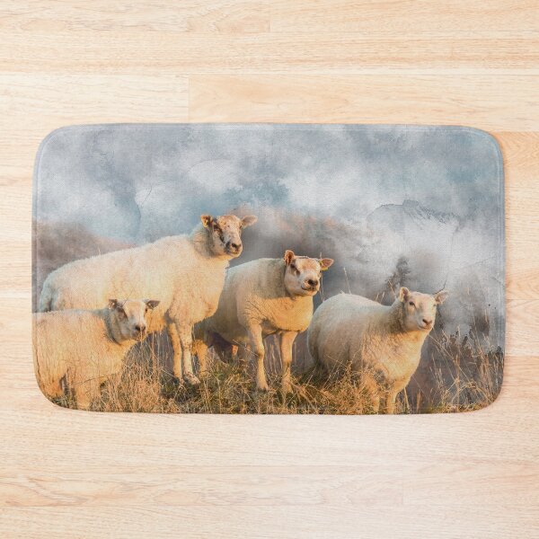Item preview, Sheep on a Hill Watercolour Photograph  designed and sold by Jane Stanley Photography.