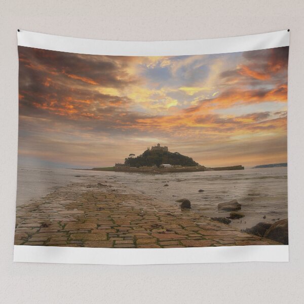 Item preview, St Michaels mount Cornwall,causeway at sunset designed and sold by kathleenjean.