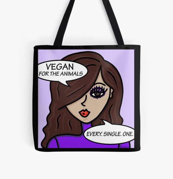 Vegan For The Animals Every Single One All Over Print Tote Bag