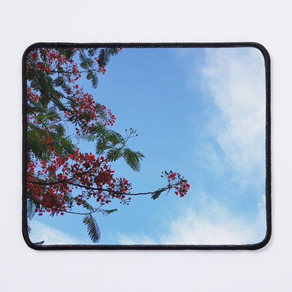 Item preview, Red Flowers in Beautiful Blue Sky with White Clouds  designed and sold by Nadisth.