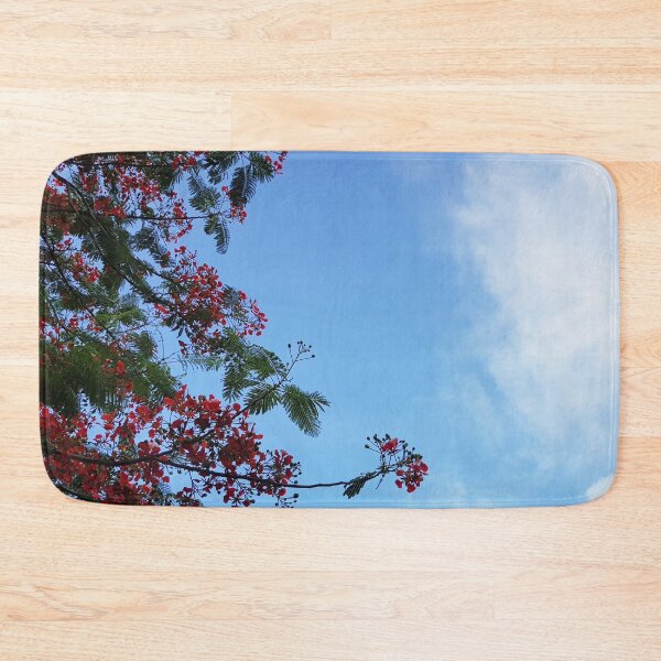 Item preview, Red Flowers in Beautiful Blue Sky with White Clouds  designed and sold by Nadisth.