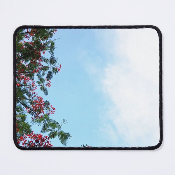 Item preview, Red Flowers in Beautiful Blue Sky with White Clouds I designed and sold by Nadisth.