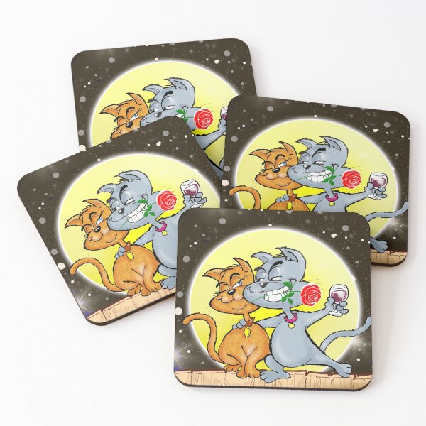Item preview, Smoochy Cats on the Back Fence by Moonlight designed and sold by jimbairn.