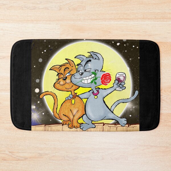 Item preview, Smoochy Cats on the Back Fence by Moonlight designed and sold by jimbairn.