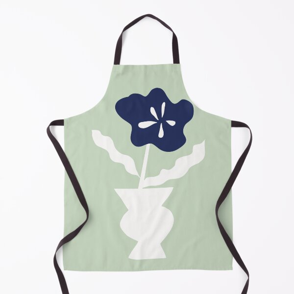 Item preview, Minimalistic graphic flower in the vase, dark blue, white and light green, designed and sold by Nadezda Kravcenko.