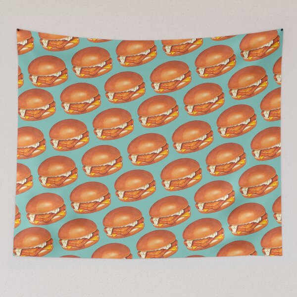 Item preview, Fish Sandwich Pattern - Blue designed and sold by Kelly  Gilleran.