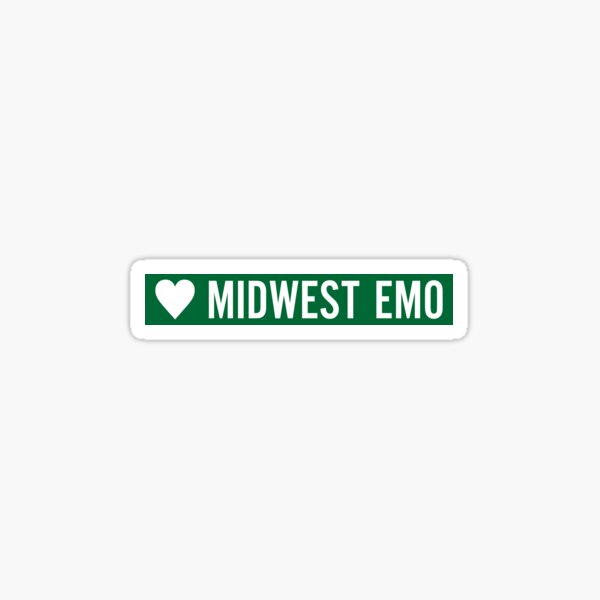 Love Midwest Emo - Green White Sticker