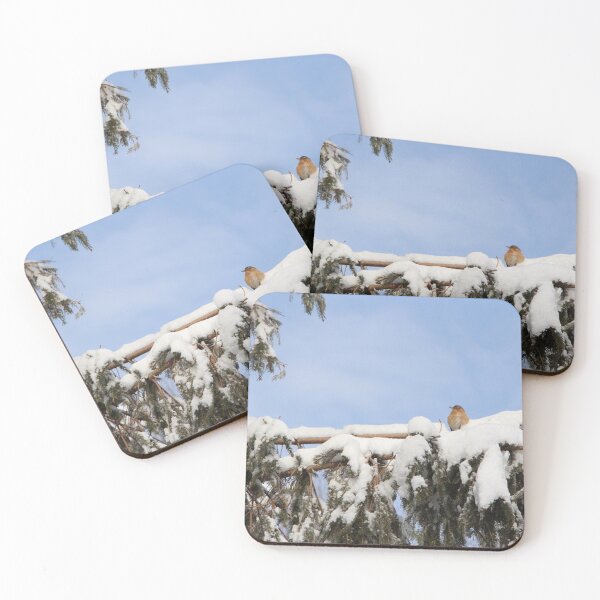Item preview, Winter Evergreen with Snow and Little Bird designed and sold by JariHawk.