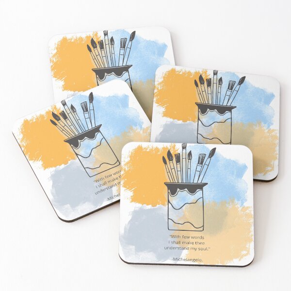 Item preview, Michelangelo Quote with Paintbrushes  designed and sold by Dollfacedesign.