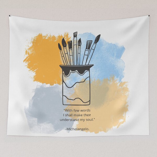 Item preview, Michelangelo Quote with Paintbrushes  designed and sold by Dollfacedesign.
