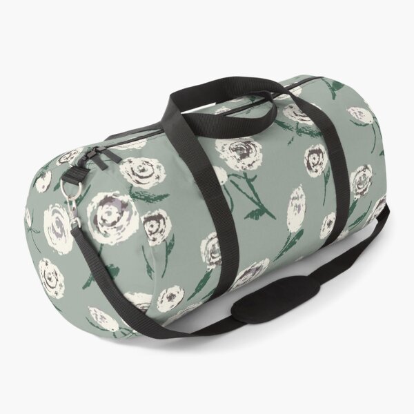 Item preview, GREEN ROSES WHITE FLORAL - SAGE GREEN designed and sold by sheseddit.