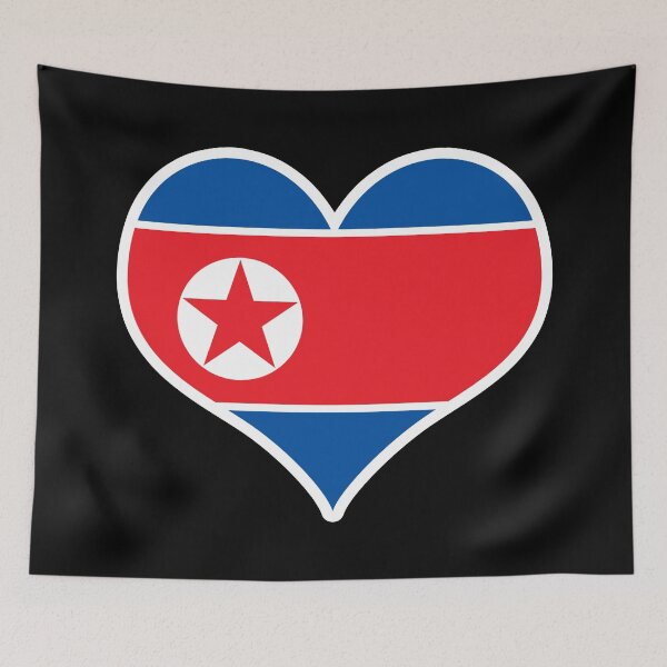 Item preview, North Korea Flag Heart designed and sold by PKHalford.