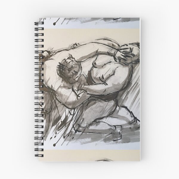 Item preview, Sumo #3 - Sumo wrestlers ink wash painting designed and sold by Rebecca Rees.