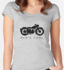 Old's Cool - Vintage Motorcycle Silhouette (Black) Women's Fitted Scoop T-Shirt