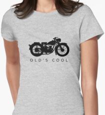 Old's Cool - Vintage Motorcycle Silhouette (Black) Fitted T-Shirt