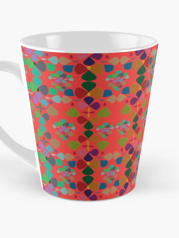 Thumbnail 3 of 4, Coffee Mug, Abstract Colorful Floral Pattern Design 6 designed and sold by ClassyPatterns.