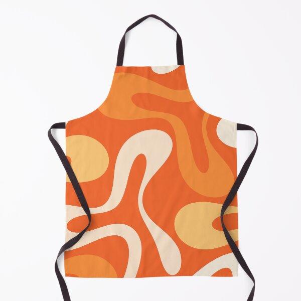 Aperçu de l'œuvre Motif abstrait moderne rétro aux courbes douces dans les tons orange mandarine créée et vendue par kierkegaard.