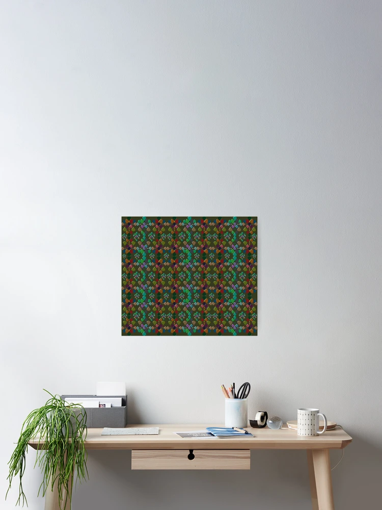 Thumbnail 2 of 3, Poster, Abstract Colorful Floral Pattern Design 7 designed and sold by ClassyPatterns.