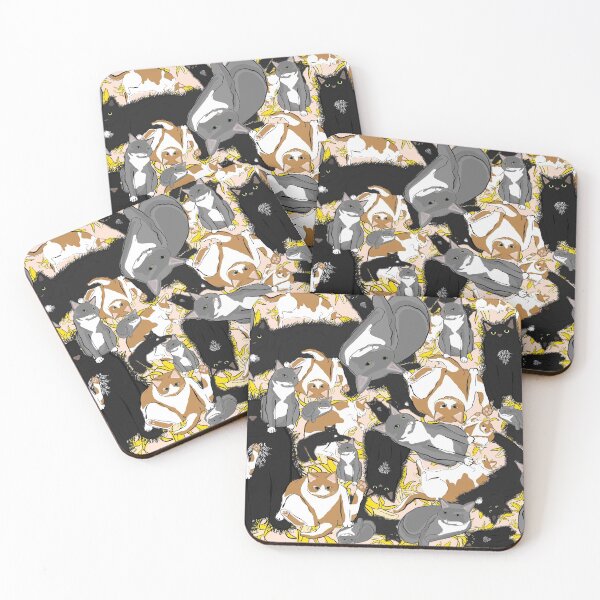 Item preview, Bad Cats and Cat Nip Bananas Repeating Print in Pink designed and sold by ClothesHorseCC.