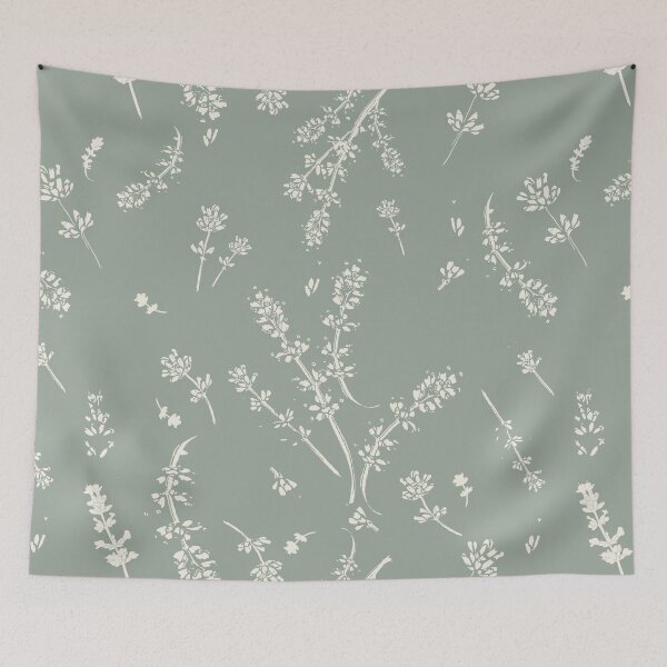 Aperçu de l'œuvre Coussin Branche Vert Sauge créée et vendue par sheseddit.