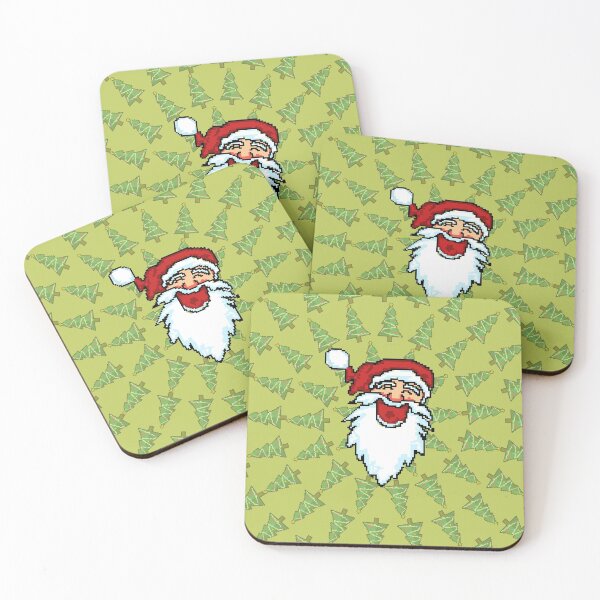Item preview, Pixel Santa Claus and pixel Xmas Tree Pattern designed and sold by Ukiyo Sumi.
