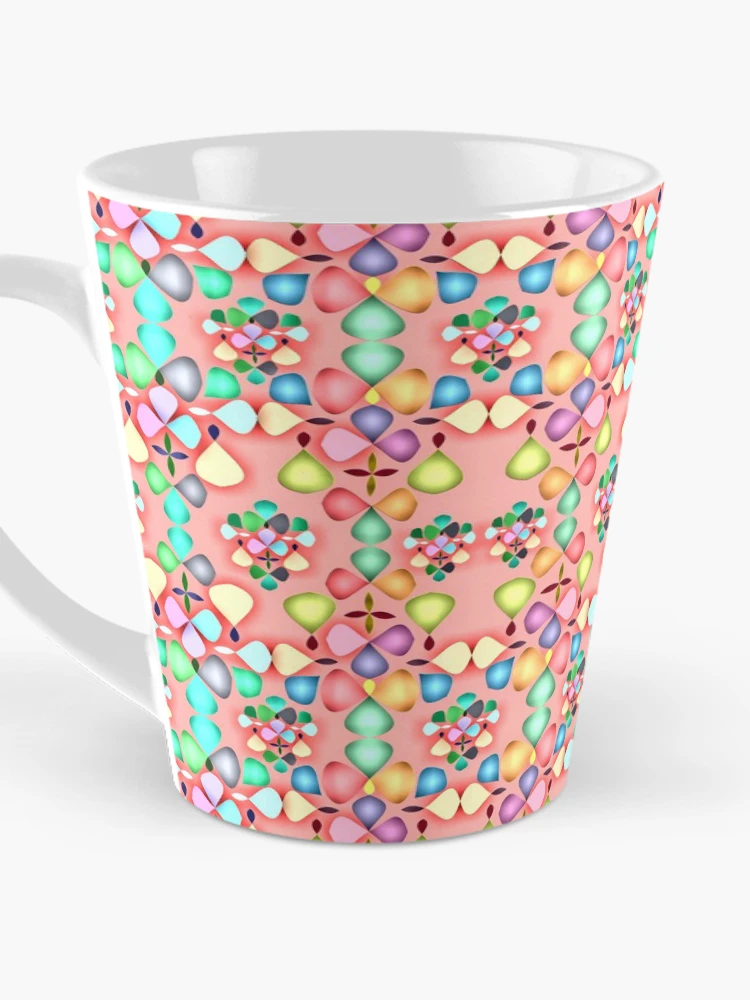 Thumbnail 3 of 4, Coffee Mug, Abstract Colorful Floral Pattern Design 8 designed and sold by ClassyPatterns.
