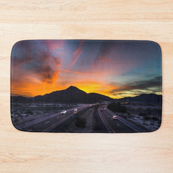 Item preview, Sunset over the Soda Mountains, and the Barstow Freeway (Interstate Highway 15) east of Baker, California designed and sold by OrcaNature.