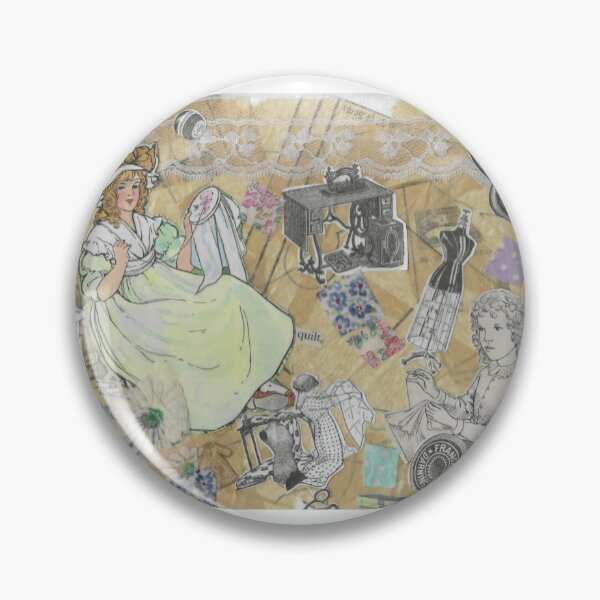Item preview, Sewing Circle Vintage Image Collage designed and sold by CreativeInkling.