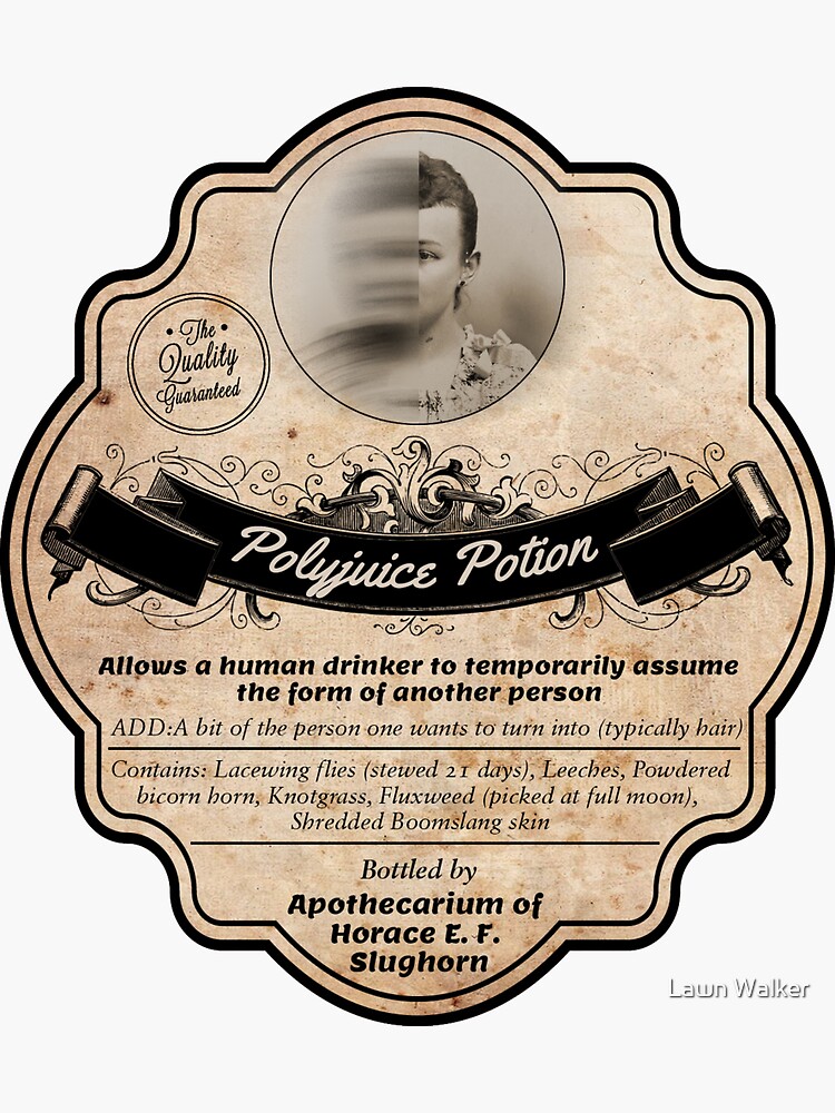 polyjuice-potion-label-sticker-for-sale-by-lawnwalker-redbubble for Free Printable Polyjuice Potion Label Polyjuice Potion Label