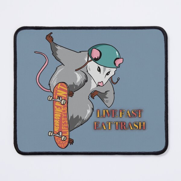 Item preview, Skateboard possum - live fast eat trash designed and sold by BirdWithHat.