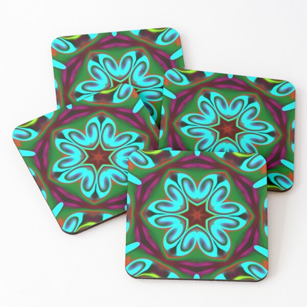 Item preview, Psychedelic Hippie Flower Blue Green and Purple designed and sold by WormholeOrbital.