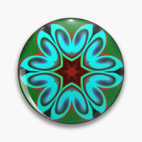 Item preview, Psychedelic Hippie Flower Blue Green and Purple designed and sold by WormholeOrbital.