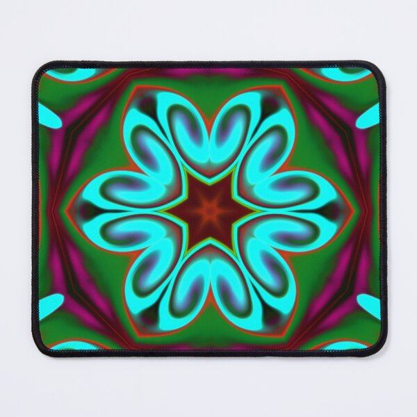 Item preview, Psychedelic Hippie Flower Blue Green and Purple designed and sold by WormholeOrbital.