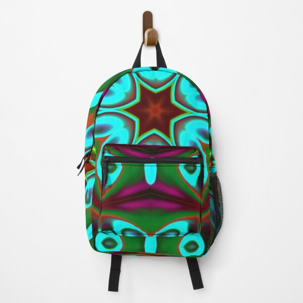 Item preview, Psychedelic Hippie Flower Blue Green and Purple designed and sold by WormholeOrbital.