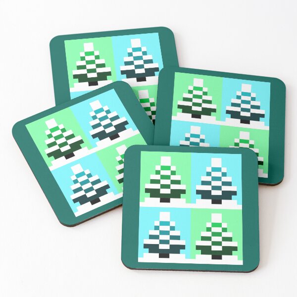 Item preview, Little Snowy Pixel Firs designed and sold by rin3d .