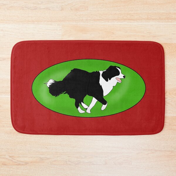 Item preview, Running Border Collie - Green oval shape designed and sold by Hallamalla.