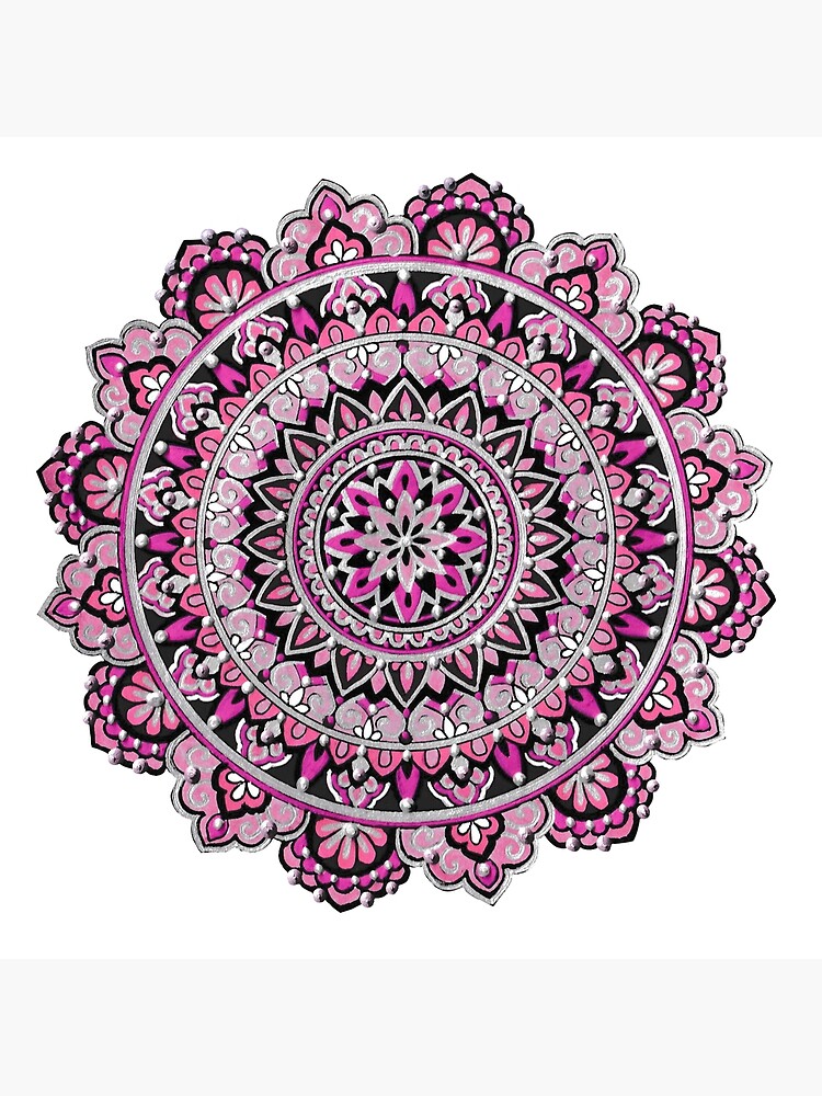 Floor Pillow Cover - Square Pink - Mandala Life ART