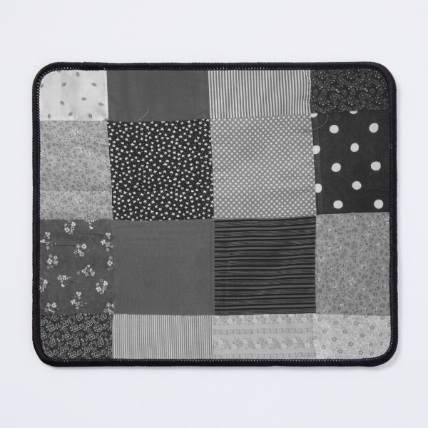 Item preview, fabric squares of black and white patchwork designed and sold by pollywolly.