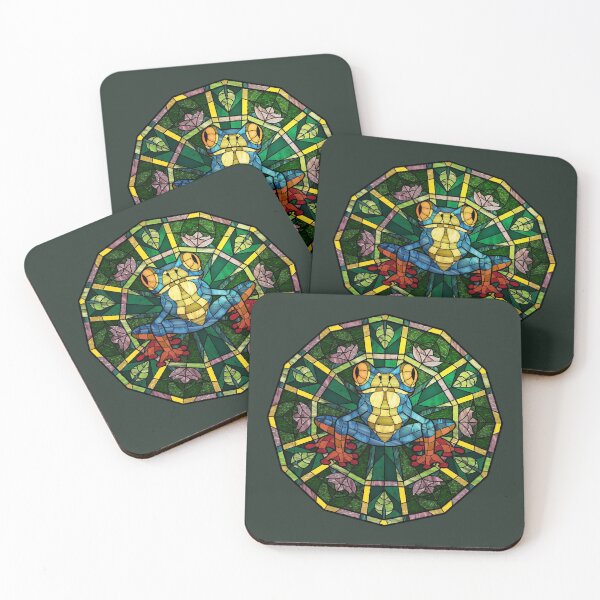 Item preview, Blue Frog Green Stained Glass designed and sold by Wyvernwrought.
