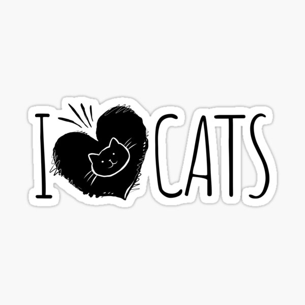 I love cats Sticker