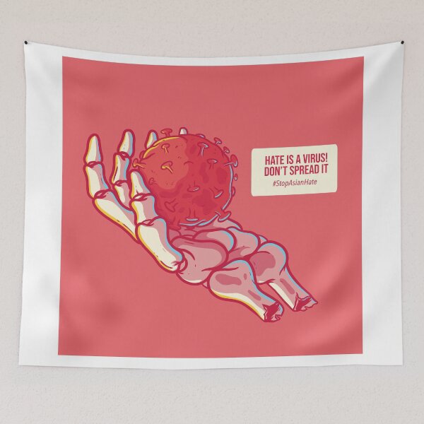 Item preview, Stop AAPI Hate Asian Lives Matter Hate Is A Virus designed and sold by StickerbashCo.